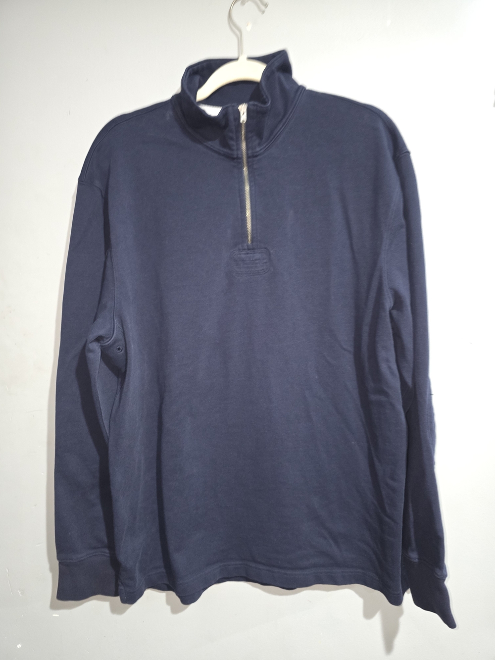J. Crew Men's Navy Half-Zip Pullover With Elbow Patches
